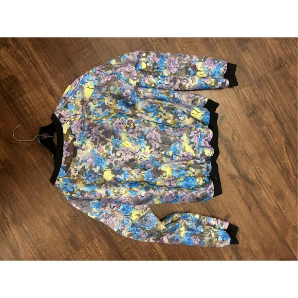 Tildon Embroidered Floral Top Multi-Color Sheer Sweater, Size Large - Picture 5 of 8